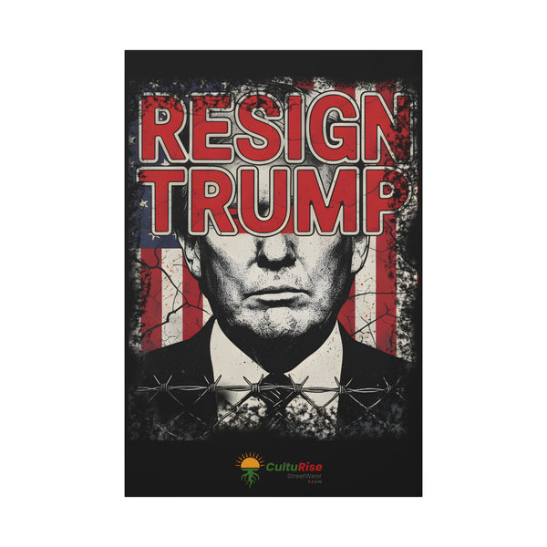 Political Protest Canvas - "Resign Trump" Matte Stretched Wall Art